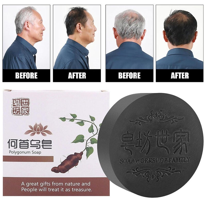 HANI PO Popular Polygonum Hair Soap He Shou Wu 1 bar 100g  chinese soap  pack of 1 - Image 2