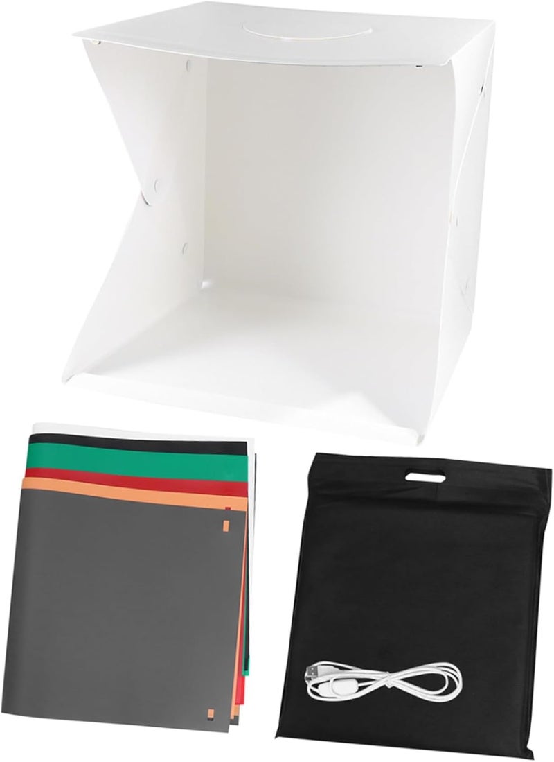 ULTECHNOVO 40cm Portable Folding Mini Photo Studio Light Box with Adjustable LED Lighting and 6 Color Backdrops for Product Photography and Small Item Shoots - Image 1