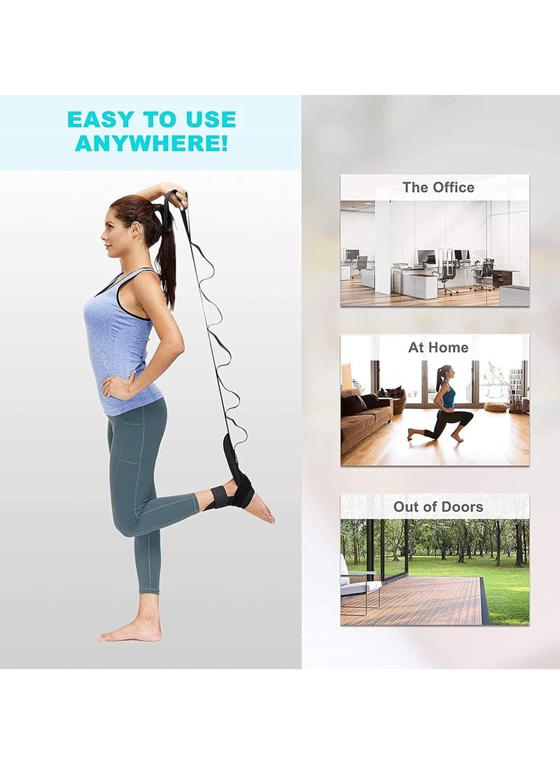 كيلا شريط شد الساق، حزام شد القدم لليوجا، حزام شد الساق، لالتهاب اللفافة الأخمصية، نتوءات الكعب، تدلي القدم، التهاب وتر العرقوب، عضلة الفخذ الخلفية، مساعدة شد العلاج الطبيعي - Image 2