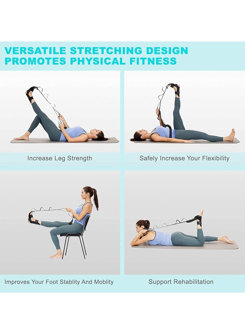 كيلا شريط شد الساق، حزام شد القدم لليوجا، حزام شد الساق، لالتهاب اللفافة الأخمصية، نتوءات الكعب، تدلي القدم، التهاب وتر العرقوب، عضلة الفخذ الخلفية، مساعدة شد العلاج الطبيعي - Image 3