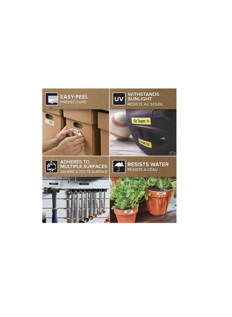 Dymo D1 Labelling tape 12mm black on white - Image 2