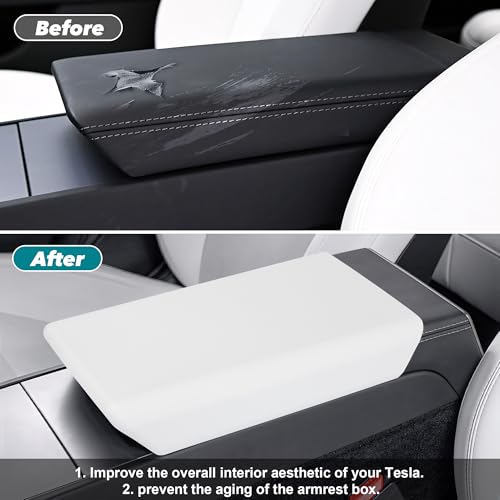 frani Center Console Cover 5Pcs Set for Tesla Model 3 2024-2026 Highland and Model Y Juniper 2025,Tesla Interior Center Console Cover Decor Accessories White - Image 3