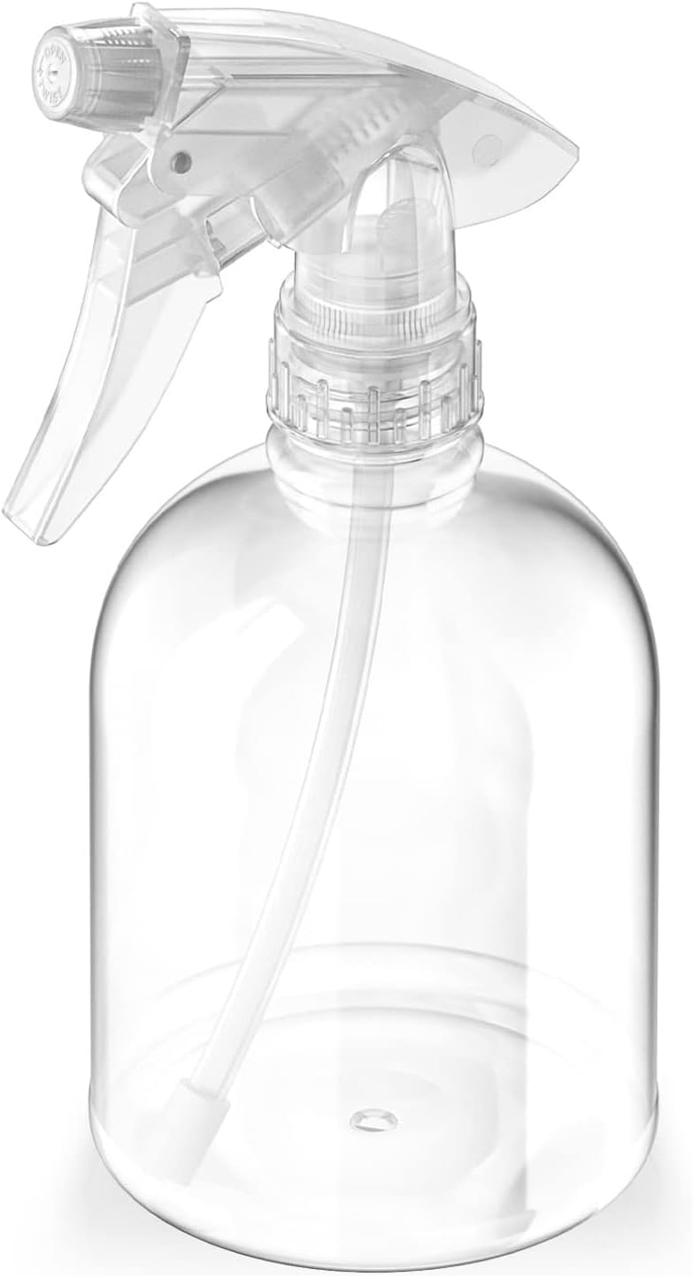 Bar5F Plastic Spray Bottle, 16 oz | Leak Proof, Empty, Clear, Trigger Handle, Adjustable Fine to Stream Output, Refillable, Heavy Duty Sprayer for Hair Salons & Spas, Household Cleaners, Cooking - Image 1