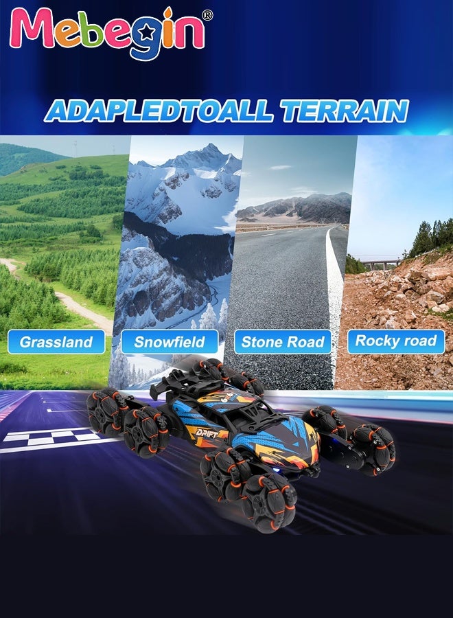 MEBEGIN Remote Control Car Toy with Light and Spray Function, 2.4 GHz Drift Race Car, 8Wd Gesture Sensing RC Stunt Car, Suitable for Various Roads, Ideal Gift for Kids Aged 6+ - Image 4