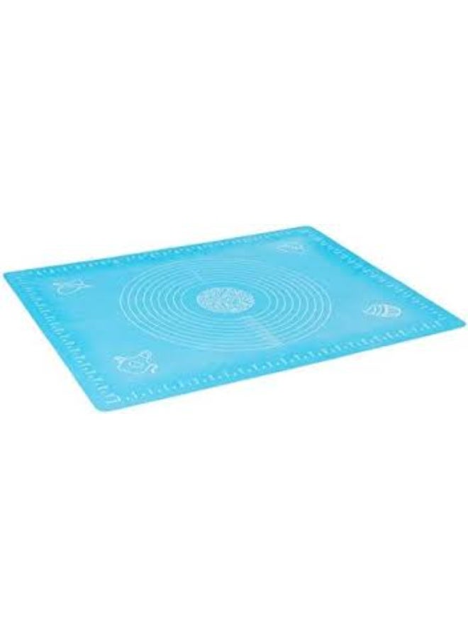 Celkon Large, non-stick, reusable silicone pastry mat from Bayt Baytak Exhibition, measuring 43 x 35 cm with overall dimensions of 50 x 40 cm. This food-safe silicone mat is perfect for dough, pastries, and pizza. It features a non-slip surface, precise measurements for rolling out dough, and heat resistance. This thick, food-grade silicone mat can also be used as an oven liner or a dough rolling mat - Image 2