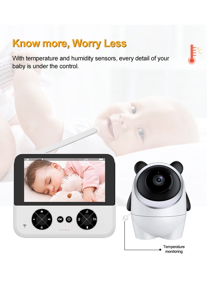 Super ZYouth Baby Monitor with Camera and Audio, 4.3 Inch Display, Night Vision, 2-Way Talk, Temperature Monitoring, Lullabies - Image 3