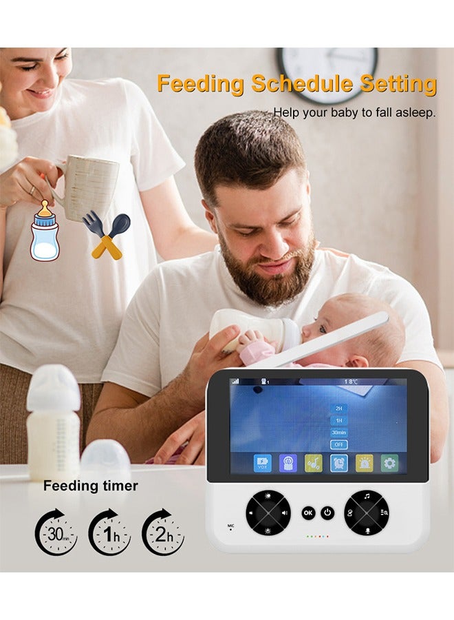 Super ZYouth Baby Monitor with Camera and Audio, 4.3 Inch Display, Night Vision, 2-Way Talk, Temperature Monitoring, Lullabies - Image 5