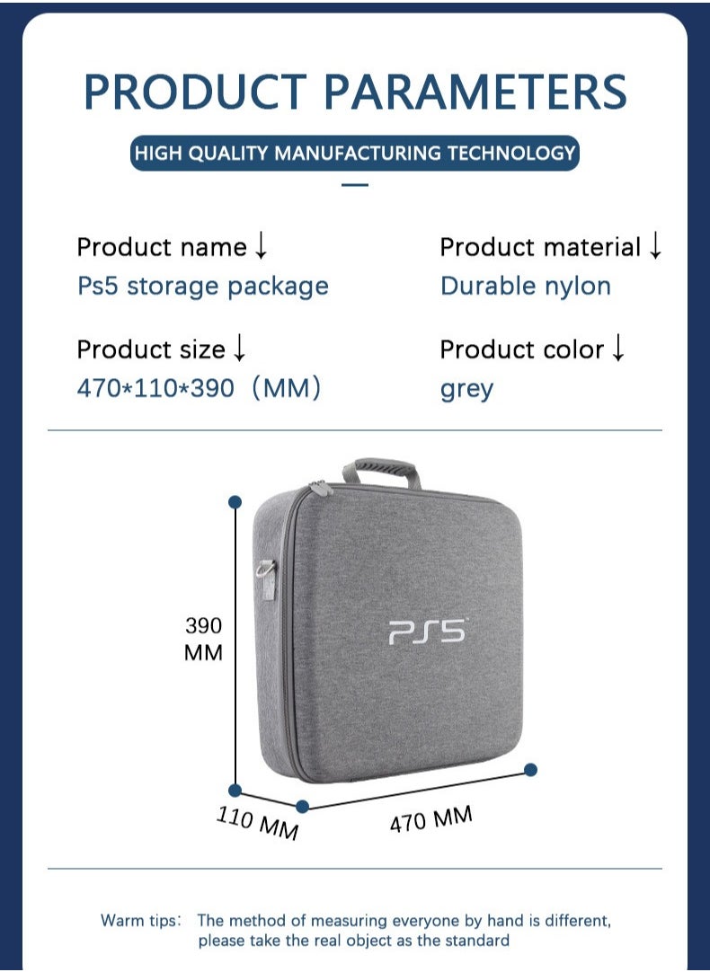 XICEN - Storage Bag for PS5, Carrying Case for PS5, Carrying Case Portable Waterproof Travel Bag Fits for PS5 Models Travel Case, Hard Shell Larger Capacity Case - Image 1