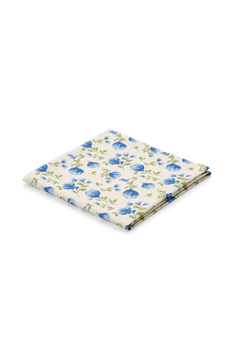 Tchibo Floral Print Table Cloth 90 x 90 cm, Off White/Blue/Green - Image 2