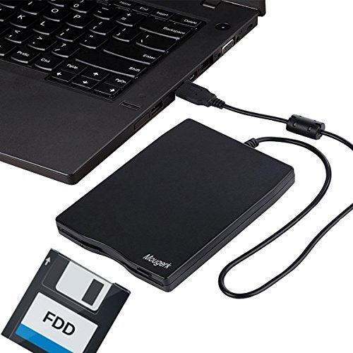 Mougerk 3.5" External Floppy Diskette USB Drive - 1.44 MB FDD Portable Plug and Play for Laptops, Desktops, and Notebooks (Black) - Image 2
