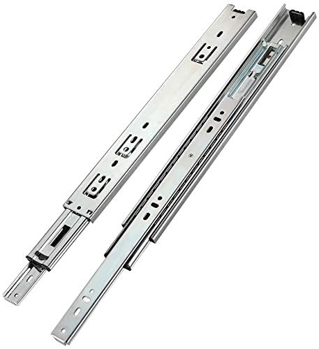 Lapo 12-Inch Heavy-Duty Mild Steel Drawer Channel Slides for Kitchen and Wardrobe - Telescopic Design, 45kg Capacity(Silver, Pack of 1 Set) - Image 2