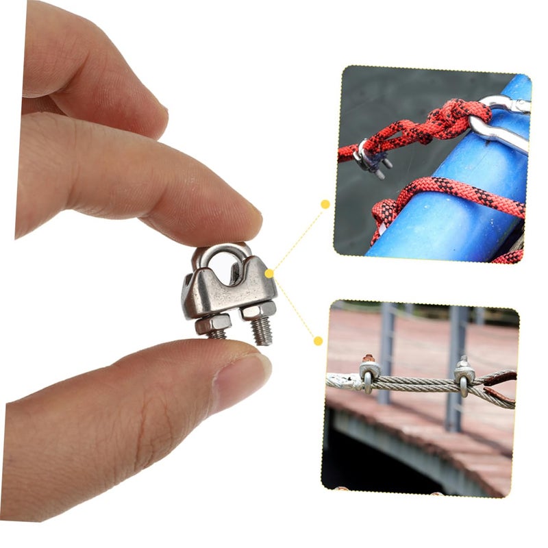 12 Pcs Zinc Plated Steel Wire Rope Clamps U Bolt Cable Fasteners 1 4 Inch - Image 5