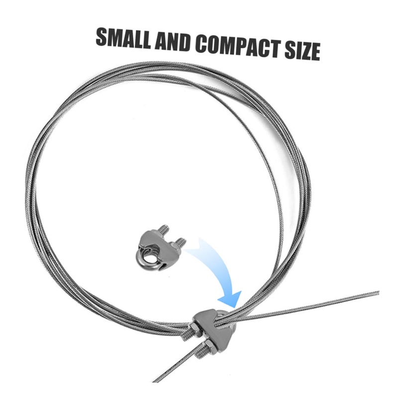 12 Pcs Zinc Plated Steel Wire Rope Clamps U Bolt Cable Fasteners 1 4 Inch - Image 3