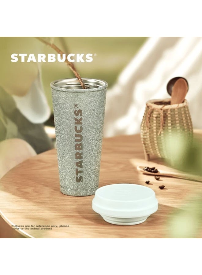 Starbucks كوب ستاربكس الأخضر بالنعناع من الفولاذ المقاوم للصدأ، 500 مل، كوب مناسب للسيارة للحار/البارد، زجاجة ماء قهوة، هدية عيد ميلاد - Image 3