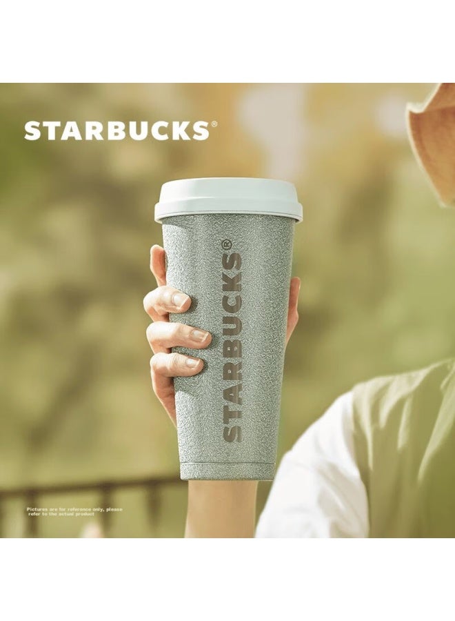 Starbucks كوب ستاربكس الأخضر بالنعناع من الفولاذ المقاوم للصدأ، 500 مل، كوب مناسب للسيارة للحار/البارد، زجاجة ماء قهوة، هدية عيد ميلاد - Image 2
