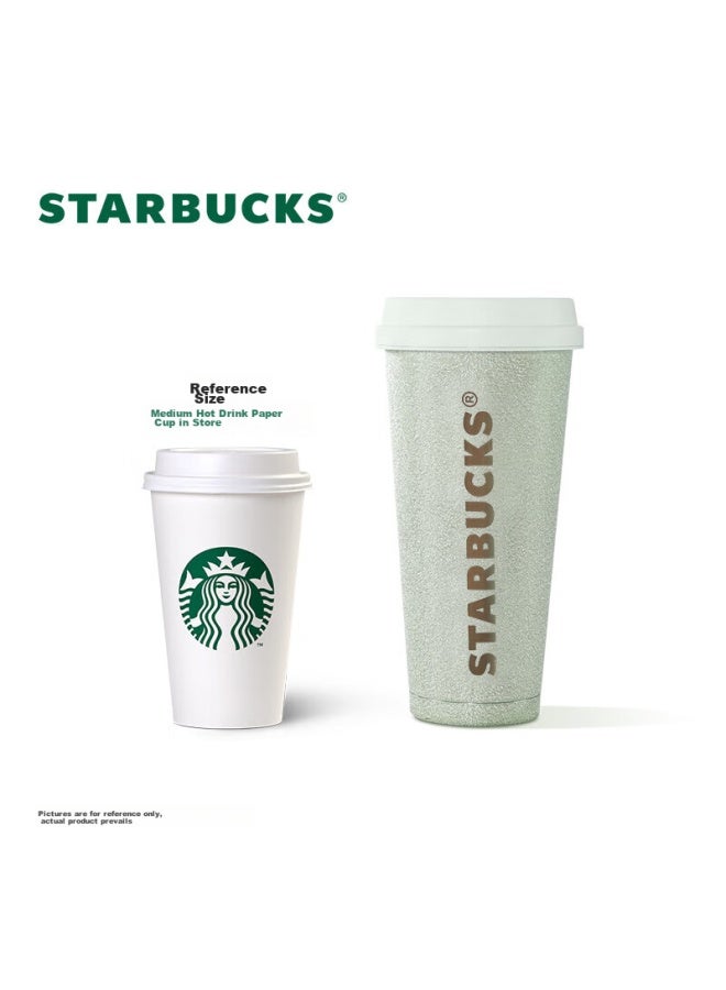 Starbucks كوب ستاربكس الأخضر بالنعناع من الفولاذ المقاوم للصدأ، 500 مل، كوب مناسب للسيارة للحار/البارد، زجاجة ماء قهوة، هدية عيد ميلاد - Image 4