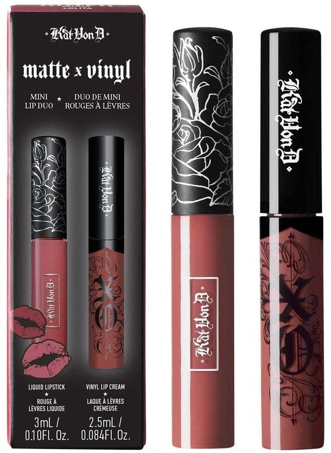 Kat Von D - Lolita Mini Lipstick Set Includes Everlasting Liquid Lipstick And Xo Vinyl Lip Cream In Lolita - Image 1