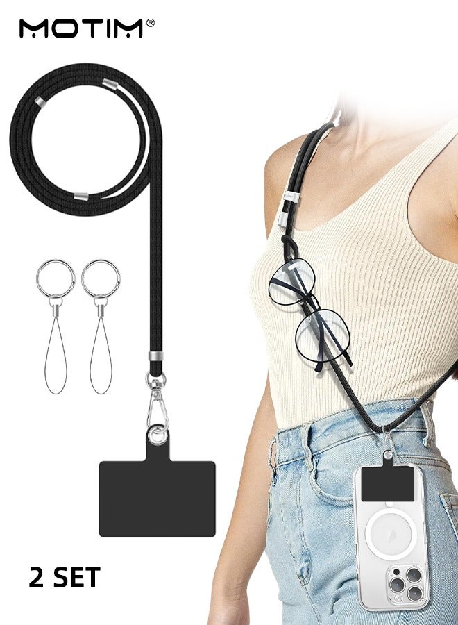 Motim 2 Sets Nylon Phone Lanyard,  Universal Crossbody Cell Phone Lanyards, Adjustable Shoulder Neck Strap with Patch, Compatible With Most Smartphones - Image 1