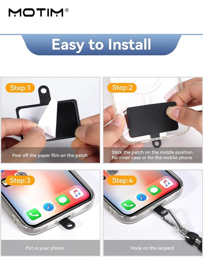 Motim 2 Sets Nylon Phone Lanyard,  Universal Crossbody Cell Phone Lanyards, Adjustable Shoulder Neck Strap with Patch, Compatible With Most Smartphones - Image 5