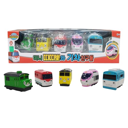 GIANANO 5 Color Display Vehicle Model NonToy No Battery Korean Animation Little Bus Friends Titipo Decorative Item Set of 5 - Image 1
