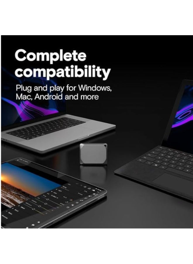 هارد SSD خارجي محمول 2 تيرابايت USB 3.2 بسرعة تصل إلى 1050MB/s للنسخ الاحتياطي ونقل الملفات - Image 3