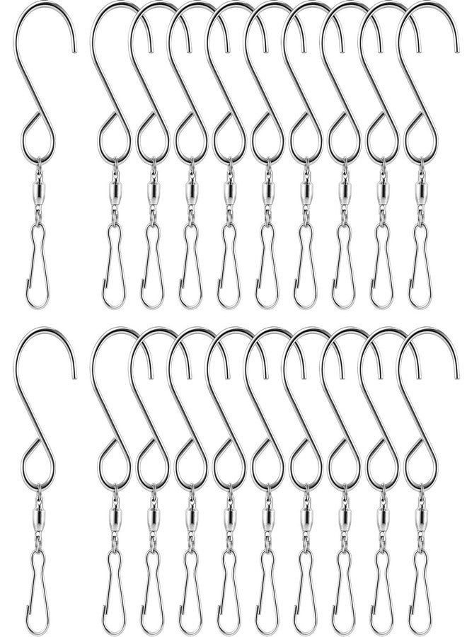TecUnite 20 Pack Swivel Hooks Clips for Hanging Wind Spinners Wind Chimes Crystal Twisters Garden Bells Party Supply - Image 1