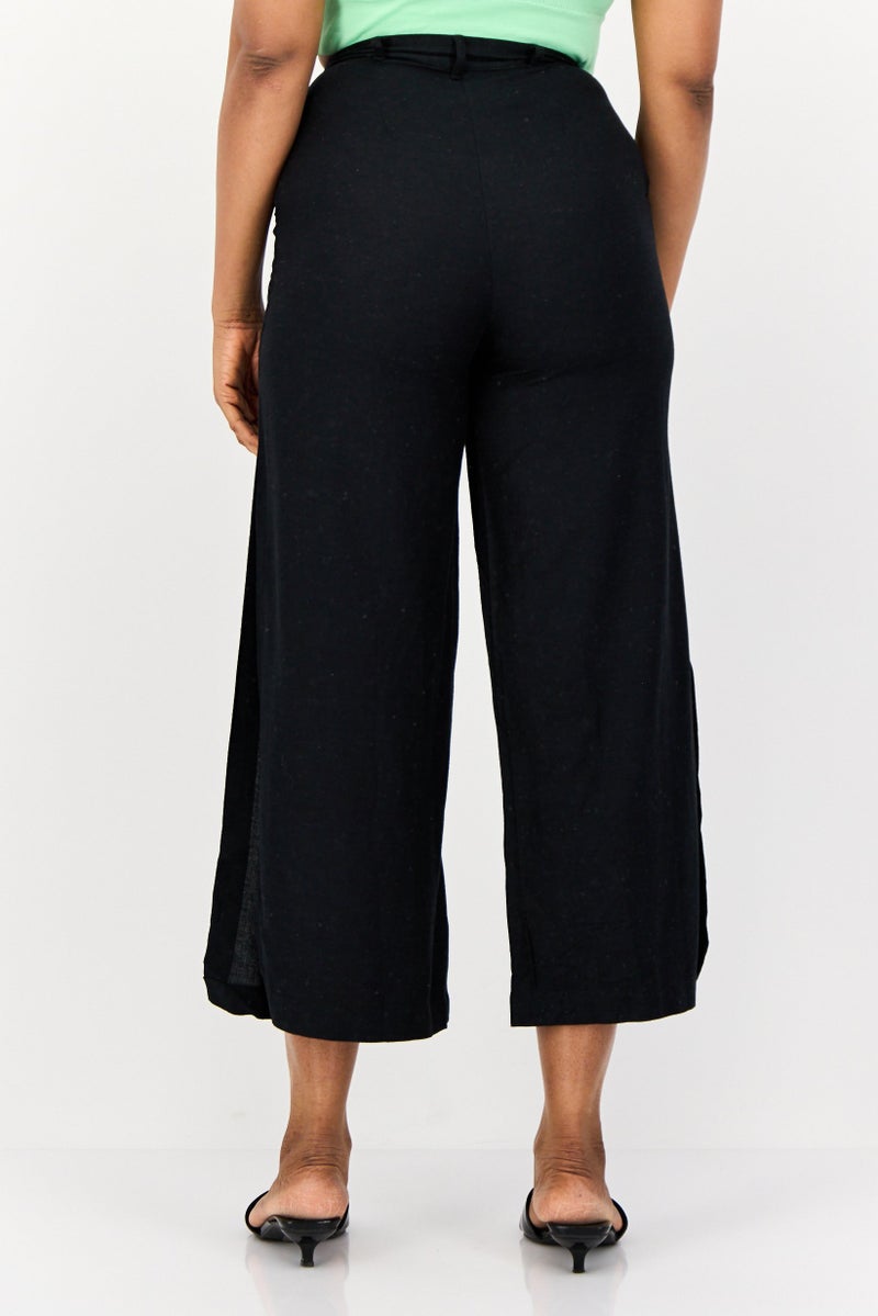 ONLY Women Wide Leg Solid Palazzo Pants, Black - Image 4