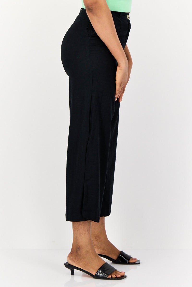ONLY Women Wide Leg Solid Palazzo Pants, Black - Image 2