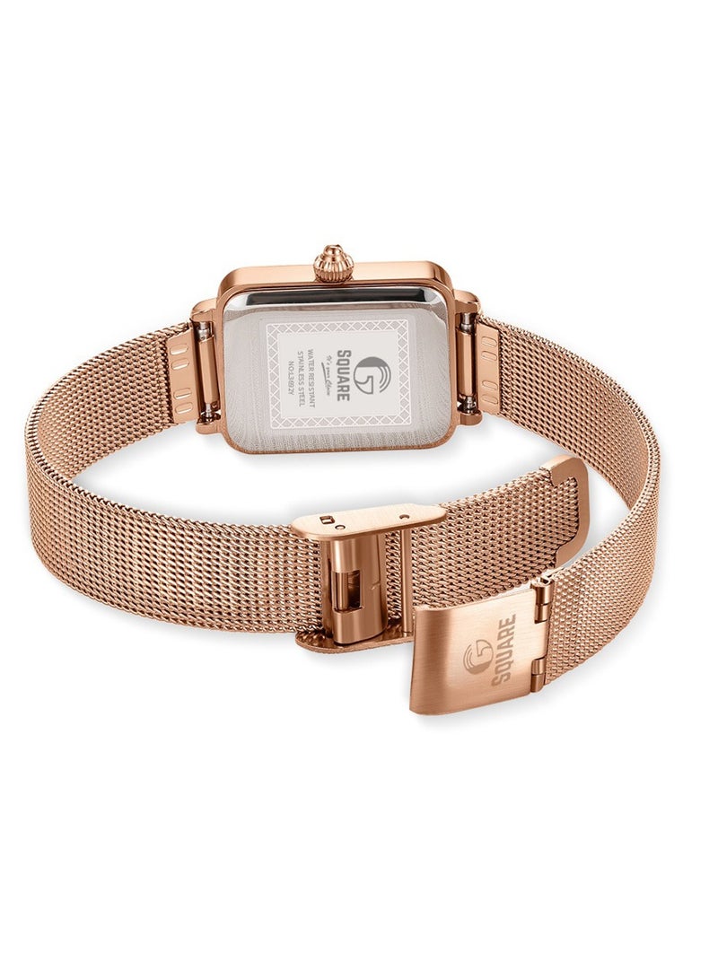 Gsquare Women’s Analog Quartz Rose Gold Stainless Steel Watch – Model 3692 - Image 3