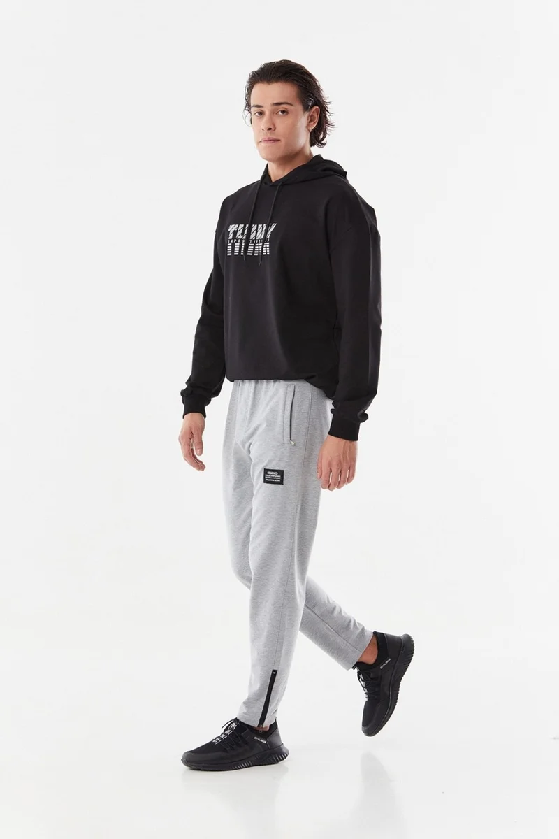 FullaModa Sweatpants with Zippered Legs and Elastic Waistband