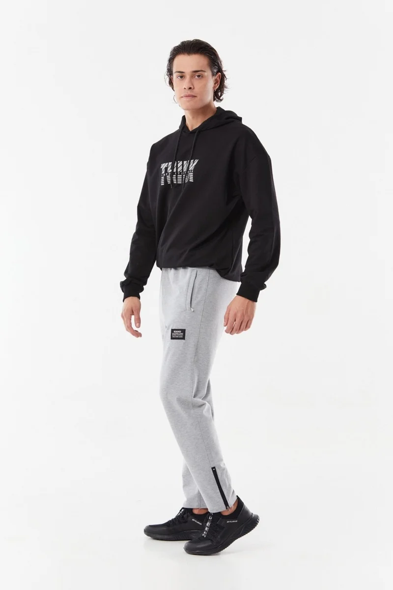 FullaModa Sweatpants with Zippered Legs and Elastic Waistband