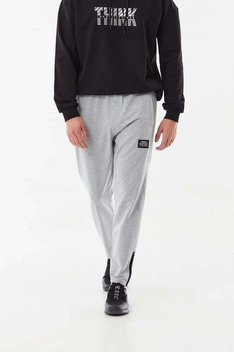 FullaModa Sweatpants with Zippered Legs and Elastic Waistband