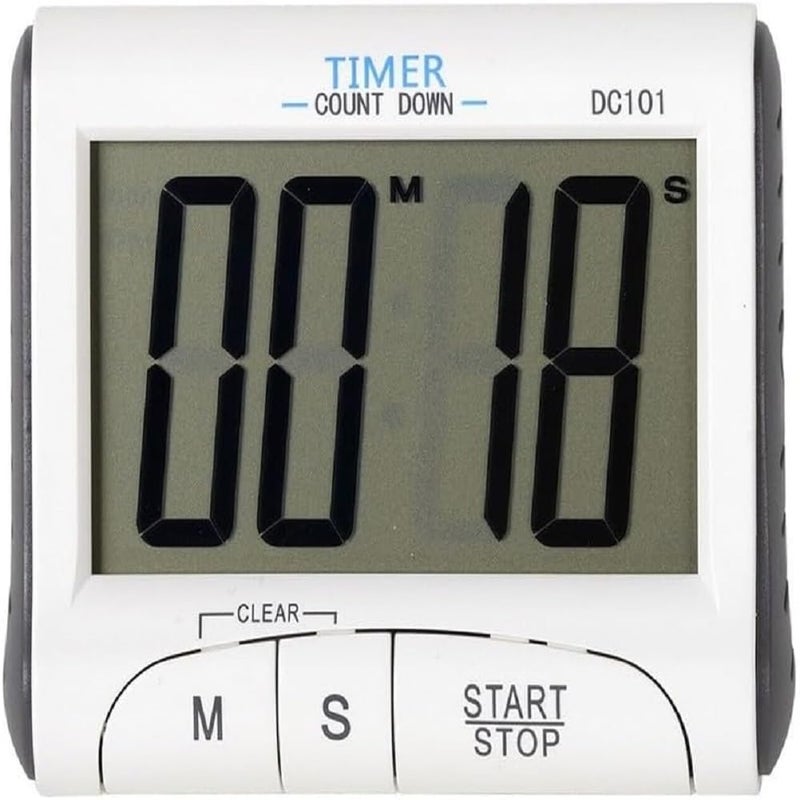 P Plus Fire Large LCD Digital Timer Clock Magnet Loud Alarm Kitchen Cooking Sport 3 Large Display Kitchen Timer for Kitchen Teachers Students Games Kids Meetings Pack of 1 White - Image 5
