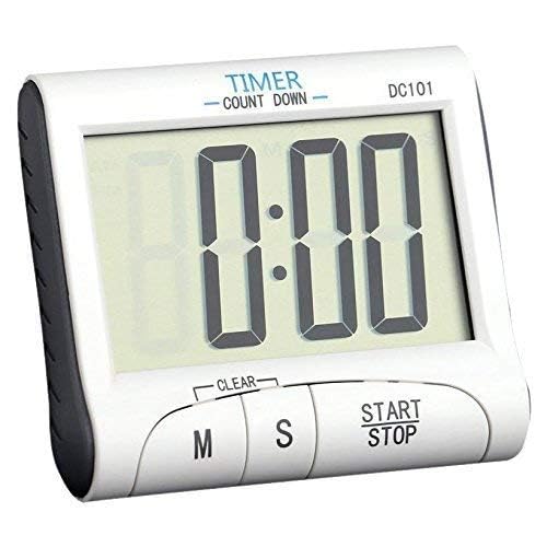 P Plus Fire Large LCD Digital Timer Clock Magnet Loud Alarm Kitchen Cooking Sport 3 Large Display Kitchen Timer for Kitchen Teachers Students Games Kids Meetings Pack of 1 White - Image 1