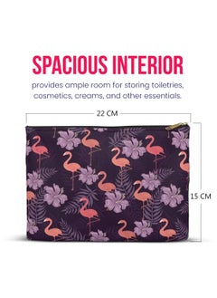 Tediline Makeup Pouch With Zipper, Printed Flamingo & Flower Design, 24 X 15 cm, Lightweight Travel Organizer Bag, Durable Cosmetic Bag for Makeup and Toiletries - pzsku/Z06A72BB9E7C470A334B0Z/45/_/1719130119/bea488bf-d05a-4547-8c39-2b293f8df7f6