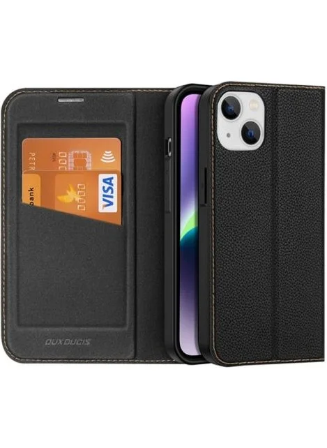 Polhammobile Polham Full Protection Case for iPhone 13 and iPhone 14 Compatible with Stand Wallet, Pu Leather Magnetic Cover