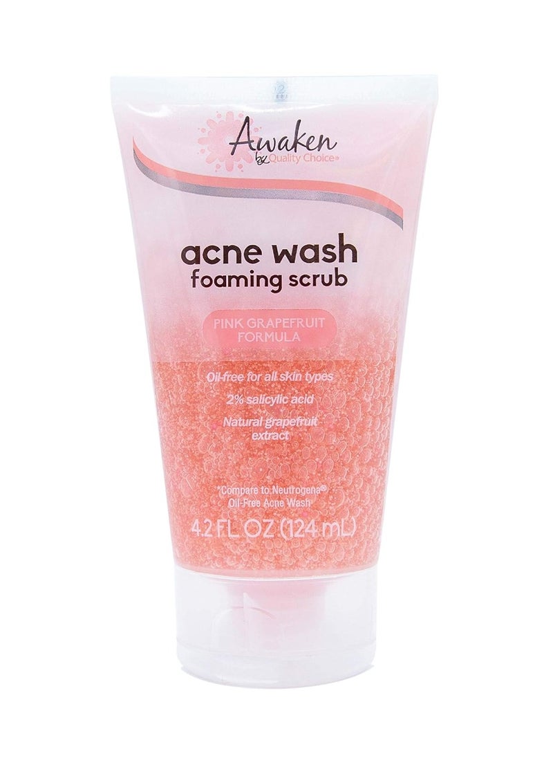 Quality Choice Quality Choice Oil Free Pink Grapefruit Acne Wash, Foaming Scrub for All Skin Types, 2% Salicylic Acid, Skin Treatment, 4.2oz Tube  - Image 1