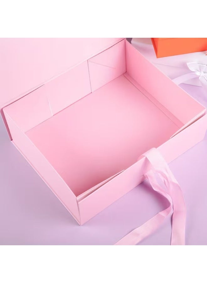 Kandid Magnetic Lid Gift Box with Ribbon Gift Box For Birthday, Anniversary Special Occasions – Presentation Box for Birthday, Wedding & Anniversary (Pink Box) - Image 2
