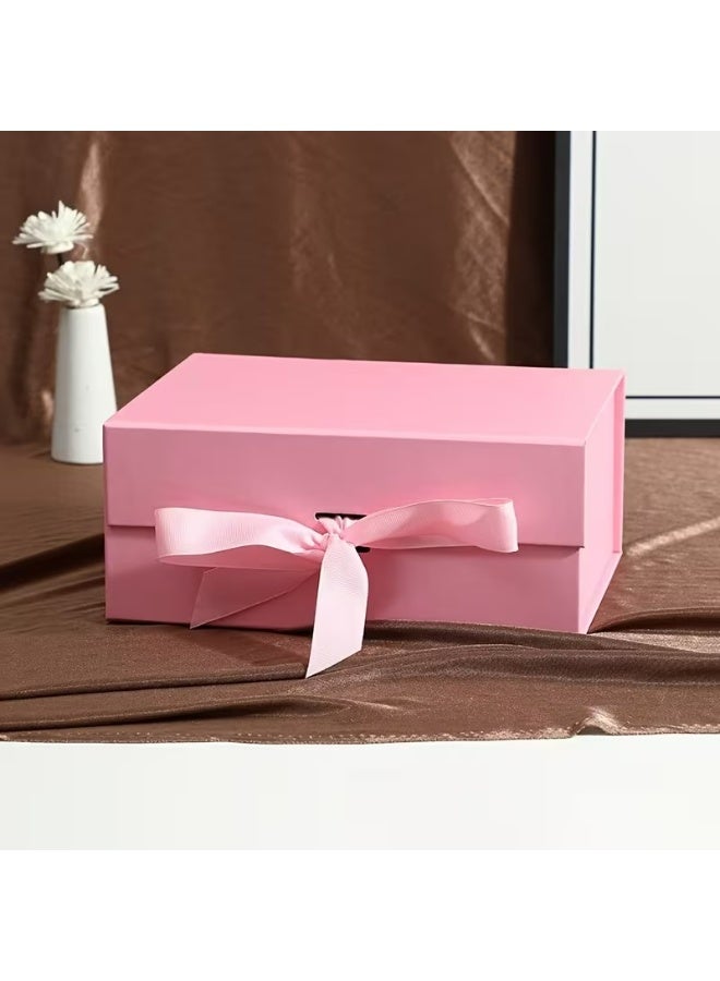 Kandid Magnetic Lid Gift Box with Ribbon Gift Box For Birthday, Anniversary Special Occasions – Presentation Box for Birthday, Wedding & Anniversary (Pink Box) - Image 1