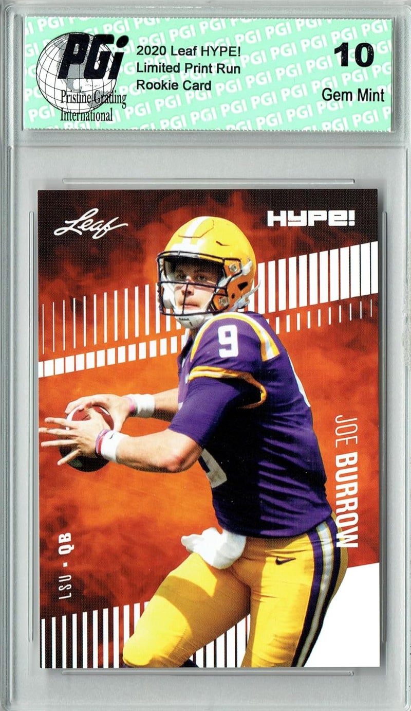 leaf Joe Burrow 2020 HYPE! #30 Only 5000 Made Rookie Card PGI 10 - Image 1