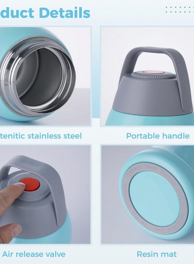 Excefore وعاء طعام ذاتي التسخين سعة 20 أونص، وعاء طعام معزول 2 في 1 - زجاجة طعام من الفولاذ المقاوم للصدأ - معزولة بالتفريغ مع عزل ثلاثي الطبقات - غطاء مضاد للتسرب. - Image 3