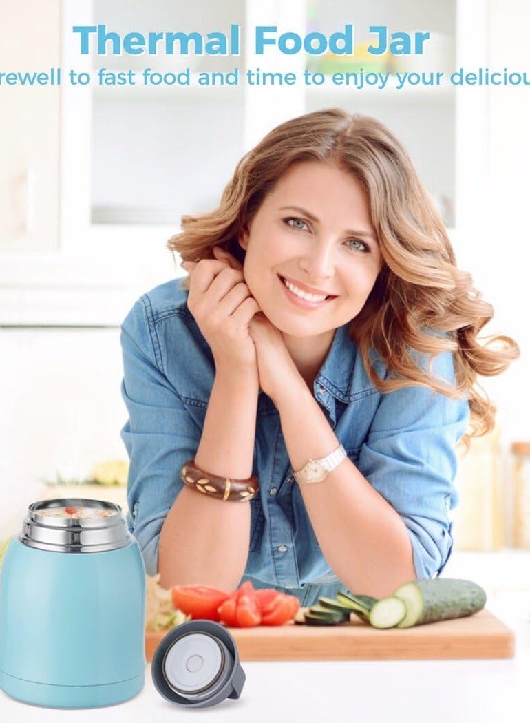 Excefore وعاء طعام ذاتي التسخين سعة 20 أونص، وعاء طعام معزول 2 في 1 - زجاجة طعام من الفولاذ المقاوم للصدأ - معزولة بالتفريغ مع عزل ثلاثي الطبقات - غطاء مضاد للتسرب. - Image 2