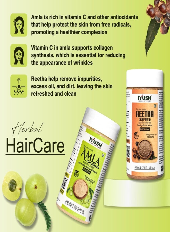 IYUSH Herbal Ayurveda Amla and Reetha Powder for Hair Growth - Pack of 2, 100gm each - Image 3