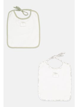 Dp Am Toddlers Boy 2 Pcs Allover Print Bib Set, Sage Green  - Image 2