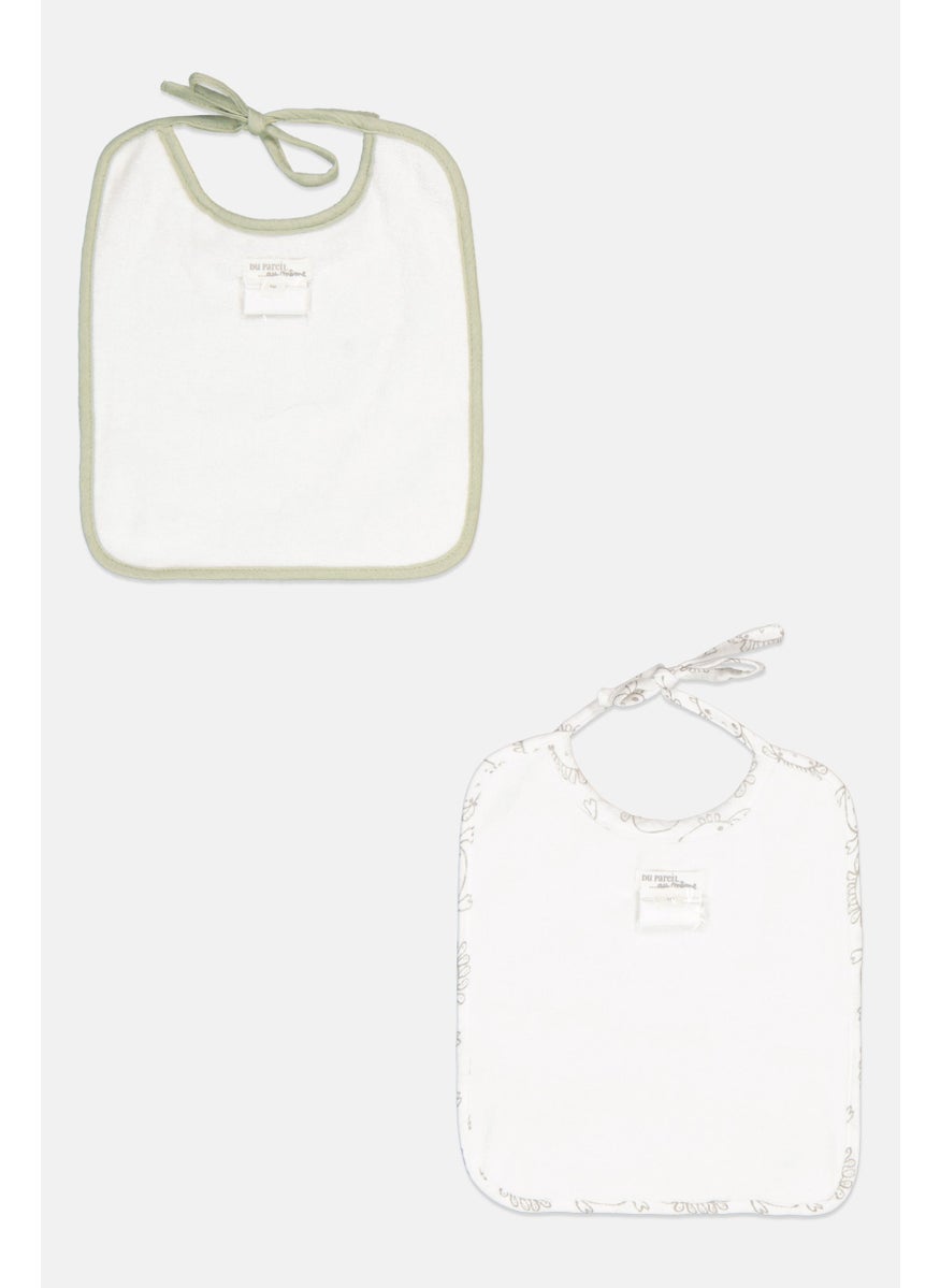 Dp Am - Toddlers Boy 2 Pcs Allover Print Bib Set, Sage Green - Image 1