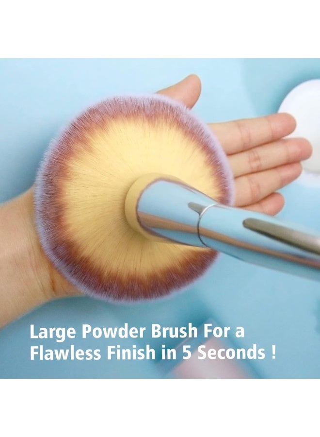 ‌Premium Large Flat Arched Kabuki Foundation Brush – For Blending Liquid, Cream & Powder Makeup‌ - Image 3