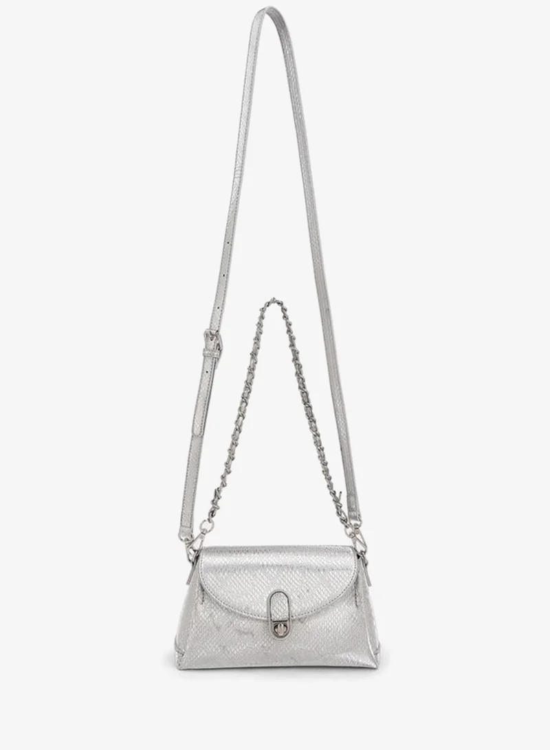 بابريكا Textured Crossbody Bag With Twist Lock Closure