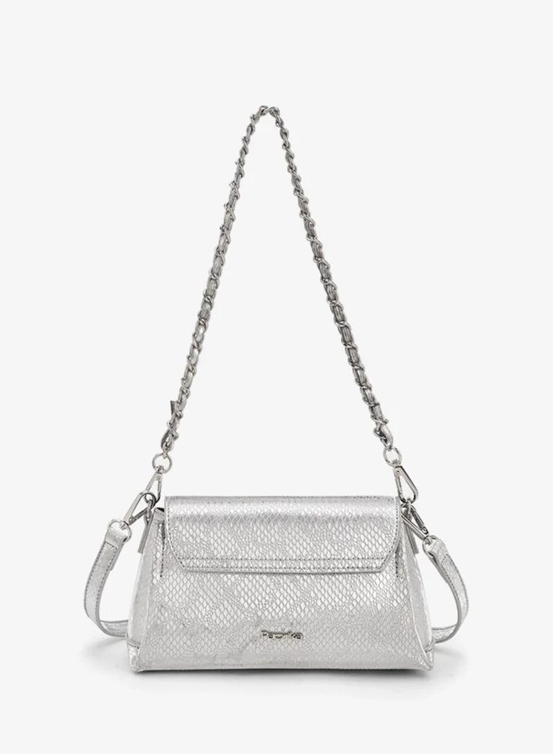 بابريكا Textured Crossbody Bag With Twist Lock Closure