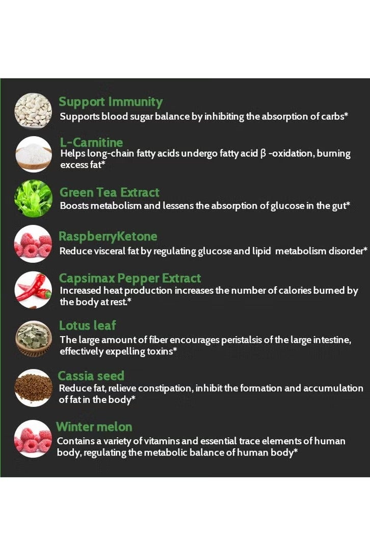 Wins Town 60 قرص سليم بلس لحرق الدهون، تطهير صحي، حرق الدهون - Image 5