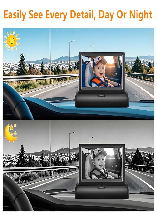 YIMU Baby Car Camera for Backseat: Rear-Facing Infant Back seat Camera Baby with HD 720P, Easy Setup, Crystal-Clear Night Vision, and 360° Rotation KB (KB40 4.3 inch) - Image 2